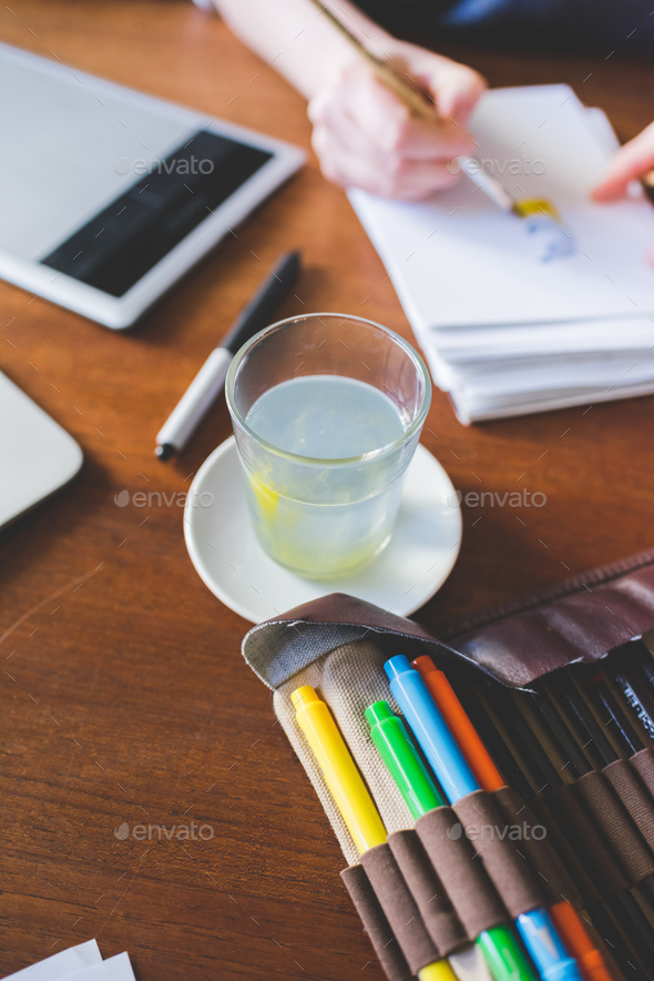 top view illustrator desk Stock Photo by peus80 PhotoDune